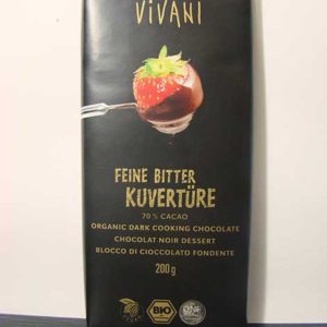 Xocolata negra de cobertura 200gr VIVANI