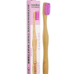 Raspall de dents de bambú rosa NORDICS