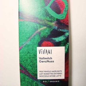 Xocolata amb llet i avellanes senceres "VOLLMILCH GANZNUSS" 100gr VIVANI