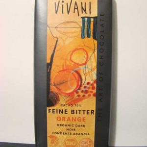 Xocolata 70% cacau amb taronja "FEINE BITTER" 100gr VIVANI