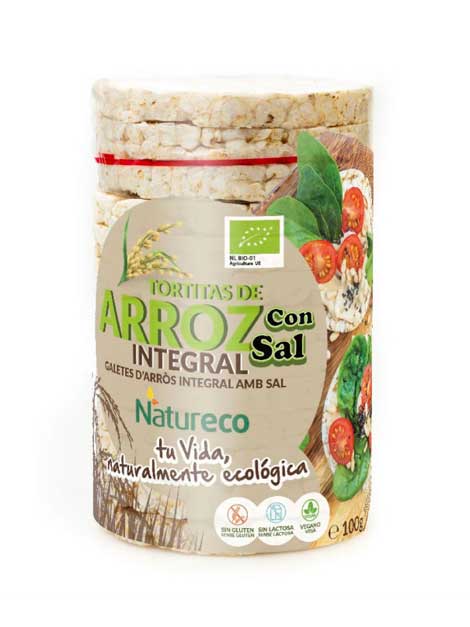 Galetes d’arròs integral amb sal 100 gr NATURECO