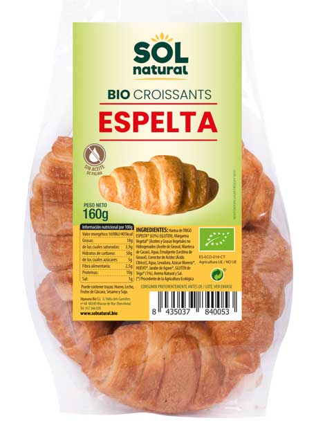 Croissants d’espelta 160gr SOL NATURAL