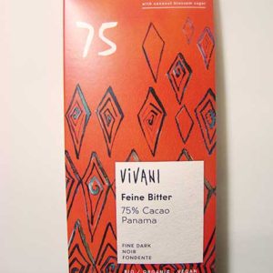 Xocolata negra 75% cacau 80gr VIVANI