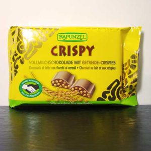 Snack de xocolata amb llet i arròs inflat Crispy 100 gr RAPUNZEL