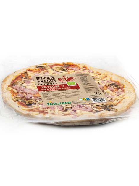 Pizza fresca de pernil dolç i xampinyons 395gr NATURECO