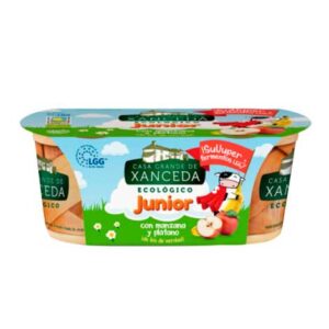 Iogurt de vaca amb poma i platan 2x125gr XANCEDA