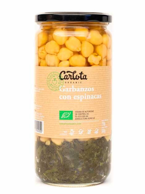 Cigrons cuits amb espinacs 720gr CARLOTA Cigrons cuits amb espinacs 720gr CARLOTA