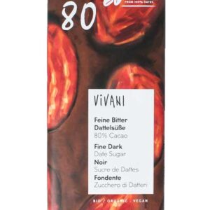 Xocolata cacau i dàtil molt 80gr VIVANI